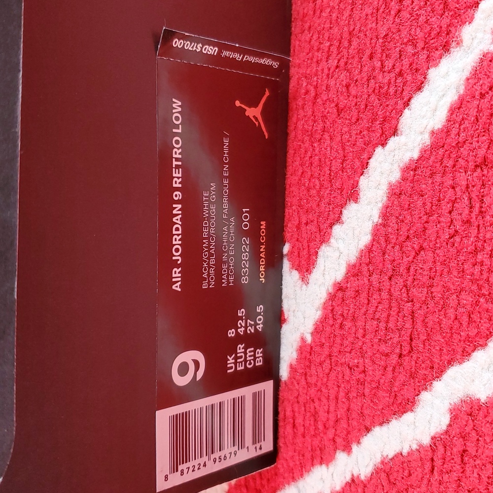 Jordan Retro Low Black and Red Sneakers - Picture 2 of 8